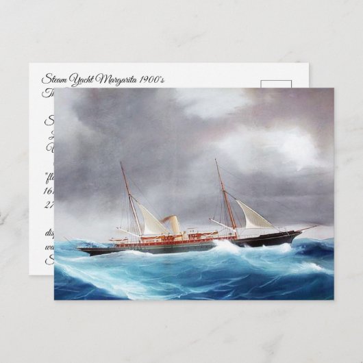 Stoomjacht Margarita 1900's Briefkaart (Voorkant / Achterkant)