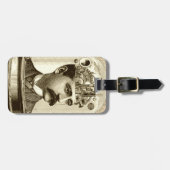 Stoomklok-hersenen STEAMPUNK vintage Bagagelabel (Voorkant horizontaal)