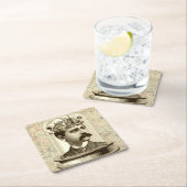 Stoomklok-hersenen STEAMPUNK vintage Vierkante Kartonnen Onderzetter (Insitu)