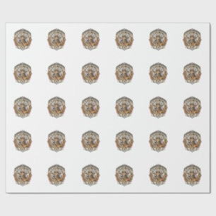 Stoomklok Kat Kat Steampunk Vintage Vector Kunst S Cadeaupapier