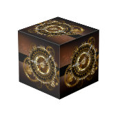 Stoomklok met antieke tandwielen kubus (Achter hoekig)