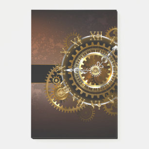 Stoomklok met antieke tandwielen post-it® notes