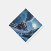 stoomlocomotief bij maanlicht servet (Hoek)