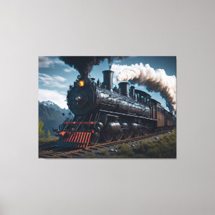 Stoomlocomotief Canvas Afdruk