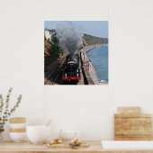  stoomlocomotief door het zee poster (Keuken)
