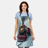 stoomlocomotief in winterse Bossen Schort (Gedragen)