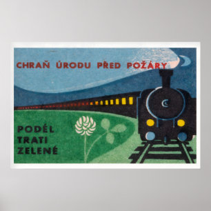 Stoomlocomotief Matchbox Kunstprint, Tsjechische V Poster