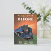 stoomlocomotief naar het Briefkaart van Moskou (Staand voorkant)