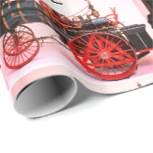  STOOMLOCOMOTIEF Rood Zwart Wit Cadeaupapier (Rol Hoek)
