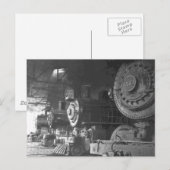  stoomlocomotief Roundhouse Briefkaart (Voorkant / Achterkant)