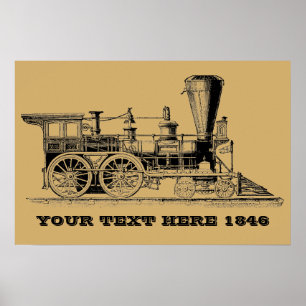 Stoomlocomotief Trein uit het Victoriaans Tijdperk Poster