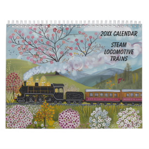 Stoomlocomotief Treinen Seizoensgebonden Kunst Kalender