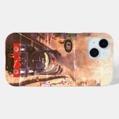  stoomlocomotief, uw monogram Case-Mate iPhone case (Achterkant (horizontaal))