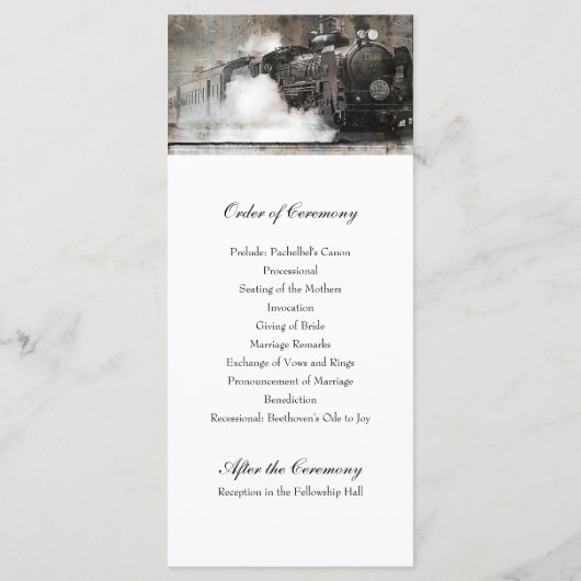  stoommachine locomotief bruiloft programma (Achterkant)