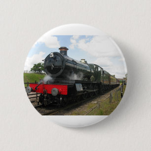 stoommachine, oude trein ronde button 5,7 cm