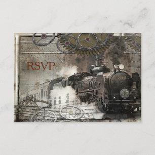 Stoommachine Steampunk RSVP Kaartje