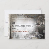 Stoommachine Steampunk RSVP Kaartje (Achterkant)
