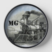 stoommachine trein wandklok (Voorkant)