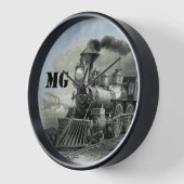 stoommachine trein wandklok (Hoek)