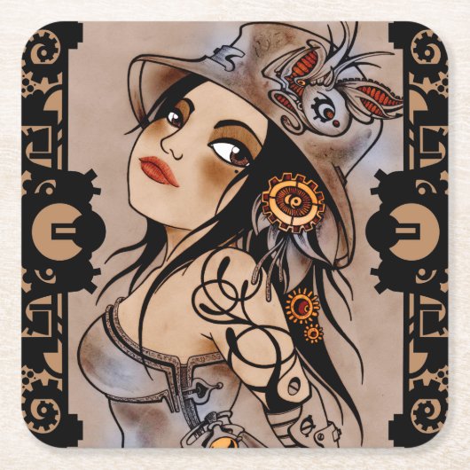 stoommeisje onderzetter (Voorkant)