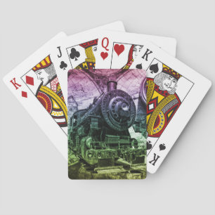 -stoommotor-locomotief pokerkaarten