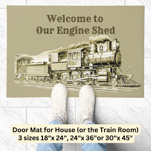 stoommotor locomotief Sepia Deurmat