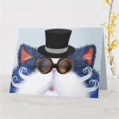 STOOMPUNK KAT KUNST VADERDAG KAARTEN (Gele Bloem)