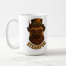 Stoompunk Pug Retro vintage ontwerp "Steampug"