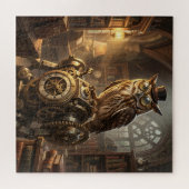 stoompunk uil klokwerk kunst puzzel (Horizontaal)