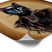Stoompunk zwarte panter poster (Hoek)