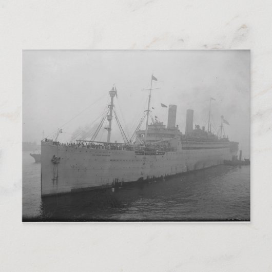  stoomschip briefkaart (Voorkant)