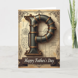 Stoomstempel Vaderdag Letterkaart Kaart