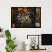 Stoomstijl - De Torencomputer Poster (Thuiskantoor)