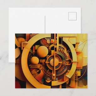 Stoomstijl Gouden Mechanisme Abstract Briefkaart