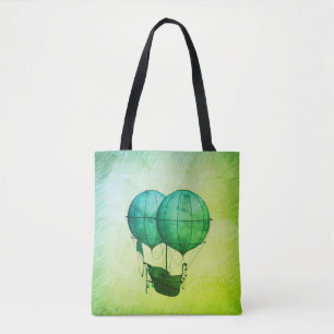 Stoomstijl Heet Lucht Ballonnen met Schip Groen Draagtas