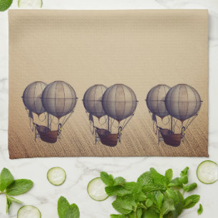 Stoomstijl Heet Lucht Ballonnen met Schip Theedoek