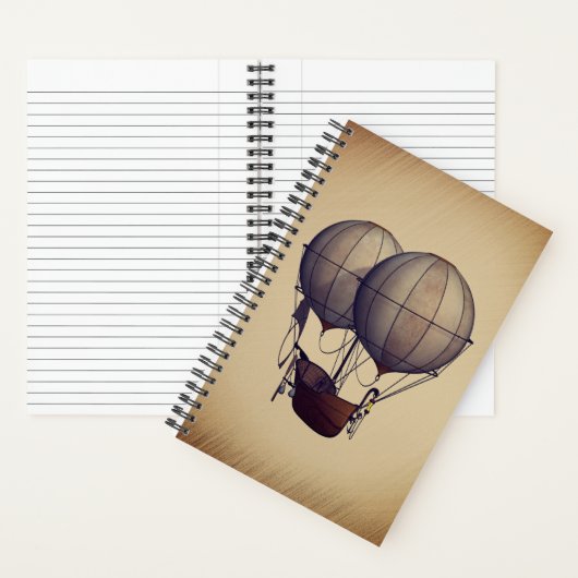 Stoomstijl-hete luchtballonnen met schip notitieboek (Binnen)