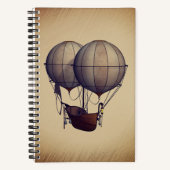 Stoomstijl-hete luchtballonnen met schip notitieboek (Voorkant)
