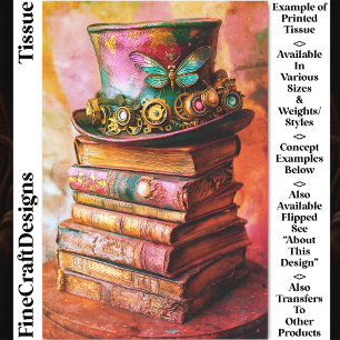 Stoomstijl Hoed & Fantasy Boeken CZ6L Decoupage Tissuepapier