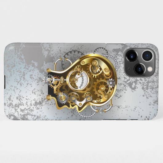 Stoomstijl hoofd met manometer iPhone hoesje (Achterkant horizontaal)