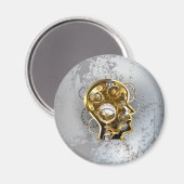 Stoomstijl hoofd met manometer magneet (Voorkant / Achterkant)