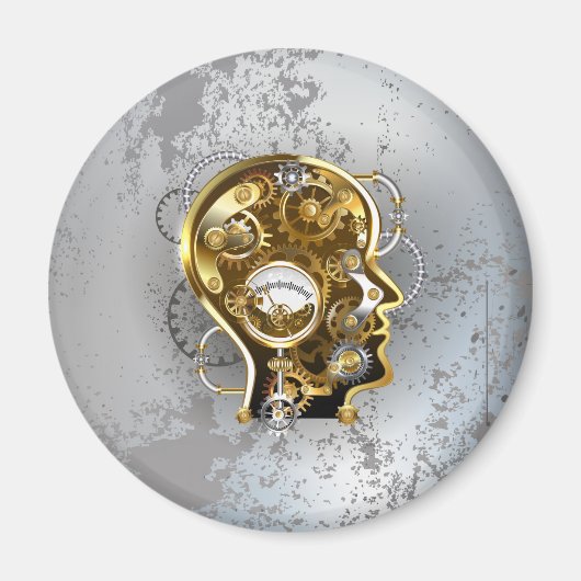 Stoomstijl hoofd met manometer magneet (Voorkant)