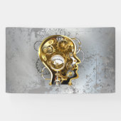 Stoomstijl hoofd met manometer spandoek (Horizontaal)