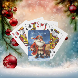 Stoomstijl Kerstman – Vintage Kerstavontuur Pokerkaarten