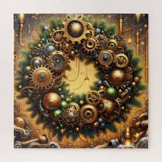 Stoomstijl Kerstpuzzel Legpuzzel (Verticaal)
