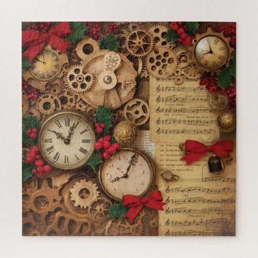Stoomstijl Kerstpuzzel Legpuzzel (Verticaal)