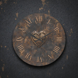 Stoomstijl Landelijke Metalen Wandklok Grote Klok