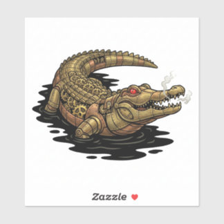 Stoomstijl Mechanische Alligator Klokwerk Sticker
