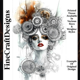 Stoomstijl Mechanische Elegante Vrouw N1 Découpage Tissuepapier