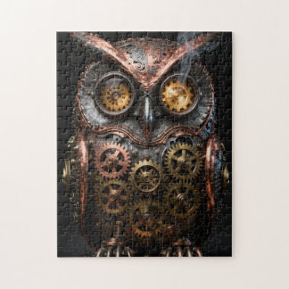 Stoomstijl Mechanische Uil Portret Legpuzzel